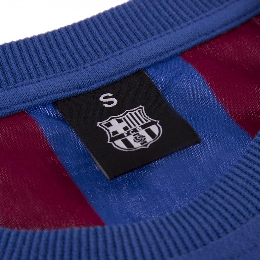 Copa - Camiseta - Fútbol - Hombre - FC Barcelona Capitán Retro - Manga Corta - Azul/Rojo - 100% algodón orgánico