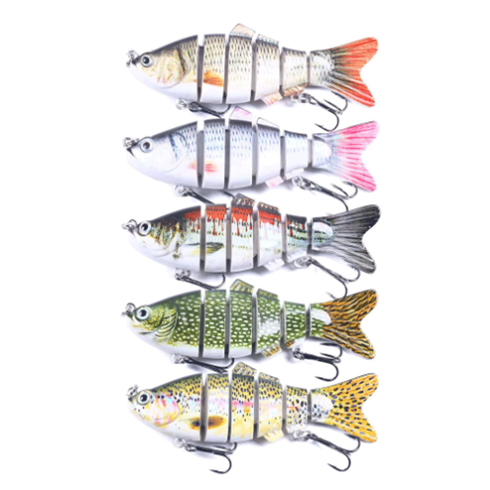 Leurres de pêche, 6 pièces/Ensemble, avec boîte, crankbait, swimbait, leurres Souples articulés à Plusieurs Segments, wobblers, matériel de pêche