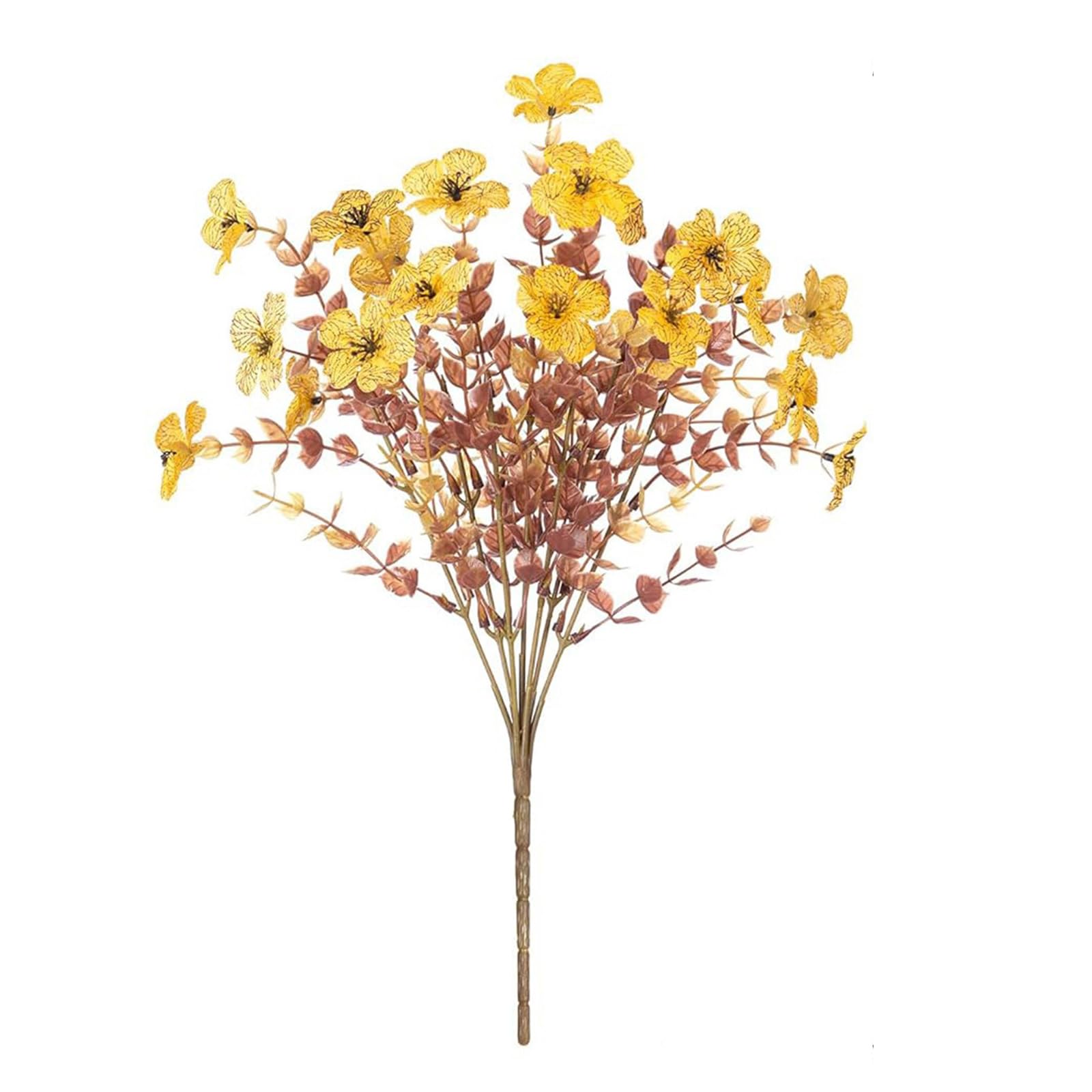 Oxxggkao Decorative 5 Prongs Artificial Violets Plant with Natural Looking Flower Seasonal Blossomy Arrangements for Indoor Use Decorative Flower