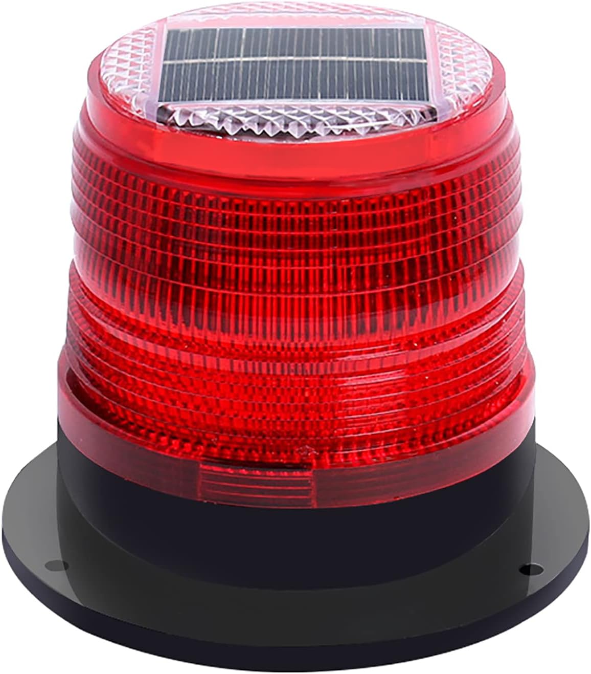 Solar Strobe Warning Safety Flashing Light/Ceiling Strobe Light, with Strong Magnetic Base Waterproof for Construction, Traffic, Factory, Crane Tower, Boat Navigation (Red)