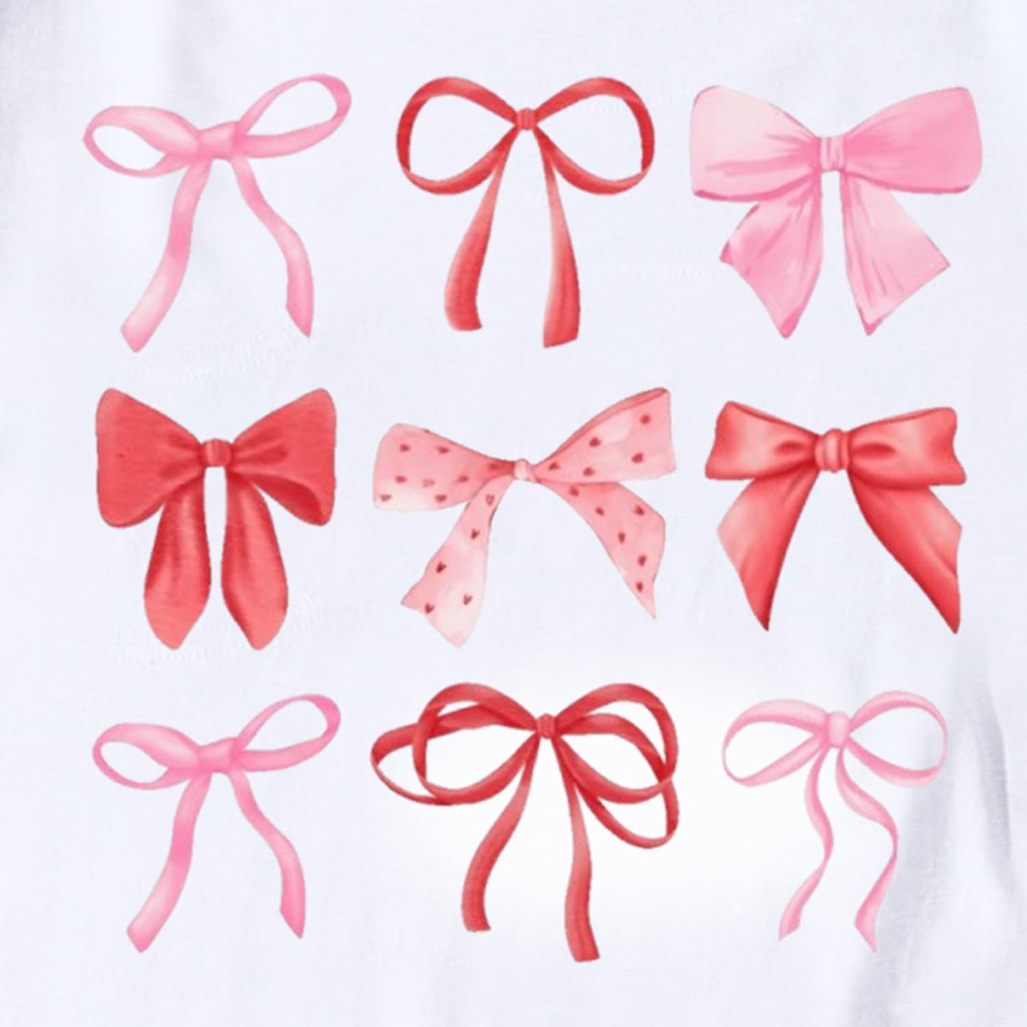 Womens Bow Shirts Bowknot Girly Aesthetic T-Shirt Pink Bow Ribbon Short Sleeves - Image 6