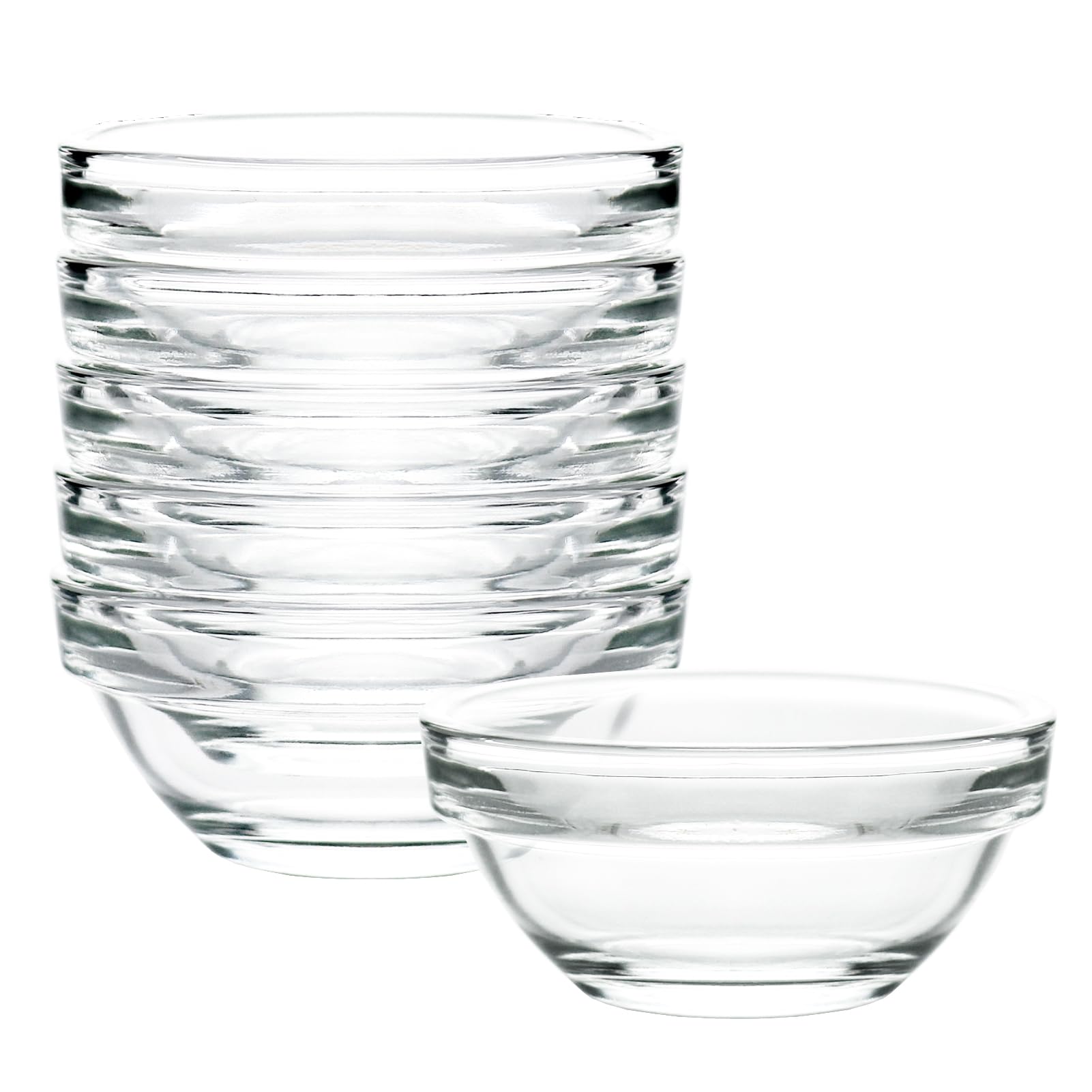 Photo 1 of Iyulania 1.5 oz Clear Glass Bowl, Mini Prep Dish for Salt and Spices, Dishwasher and Microwave Safe, Stackable, Set of 6