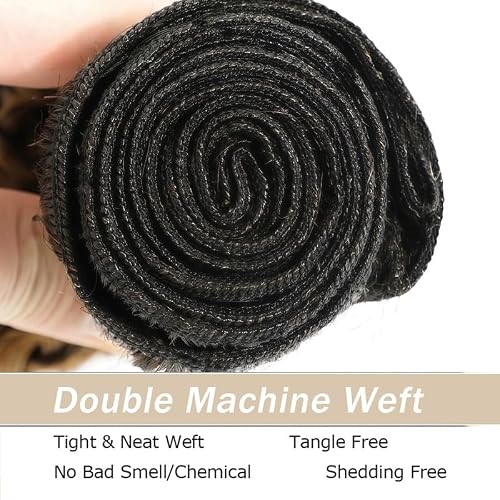 T1B/30 Deep Wave Bundles Human Hair 26 28 30 Inch 3 Bundles Ombre Brown Brazilian Virgin Remy Hair Extensions Soft Curly Weave for Black Women — view 3