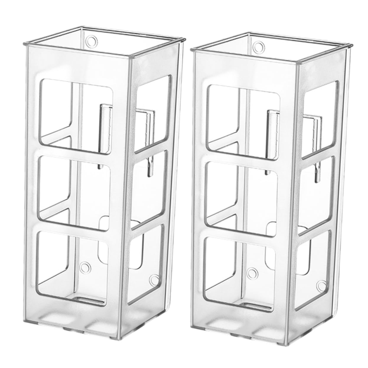 MUCKLILY 2Pcs Wall Mounted Hair Dryer Holder Transparent Adhesive Organizer for Hair Styling Tools Curling Iron Storage No Drilling Required HIPS for Bathroom and Bedroom