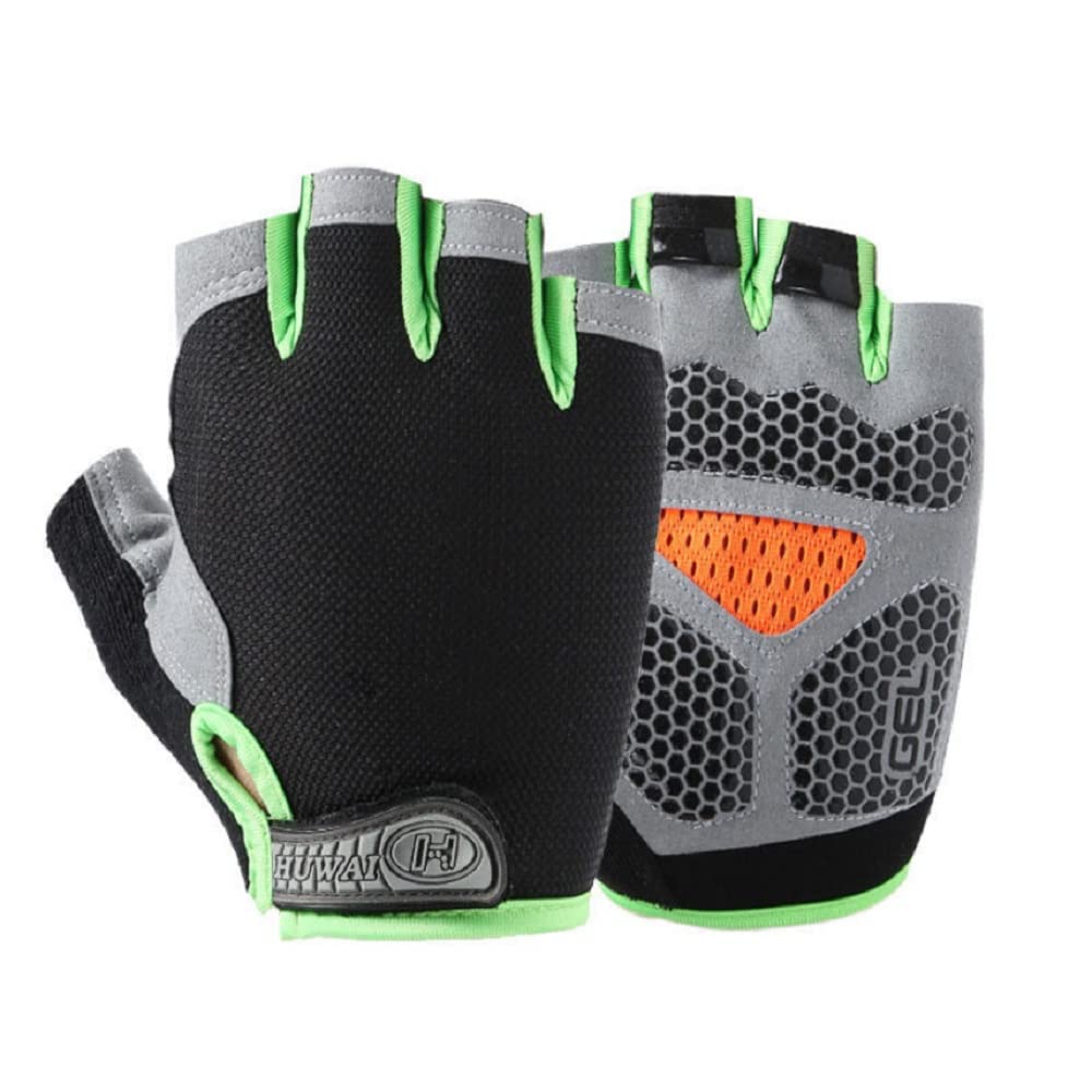 CubePlugKids Boy Girl Cycling Climing Half Finger Gloves GEL Padded BMX Bike Fingerless Gym Antislip Grip Kids Children [SPI]