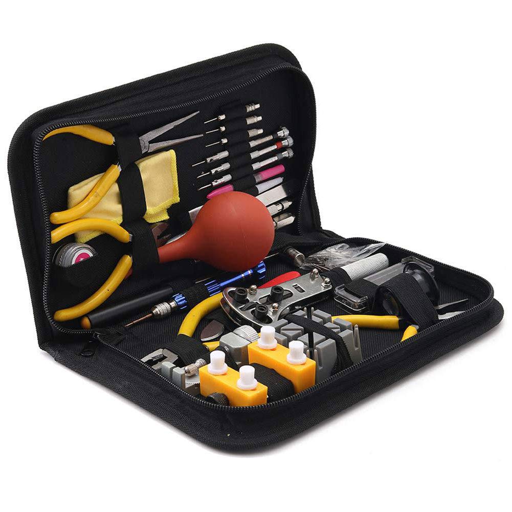 141Pcs Kit Riparazione Orologi Professionale, Kit Attrezzi Orologiaio per Fai da te Orologi, Attrezzi di Apertura Orologi Sostituisci Batteria e Riparazione Cinturino