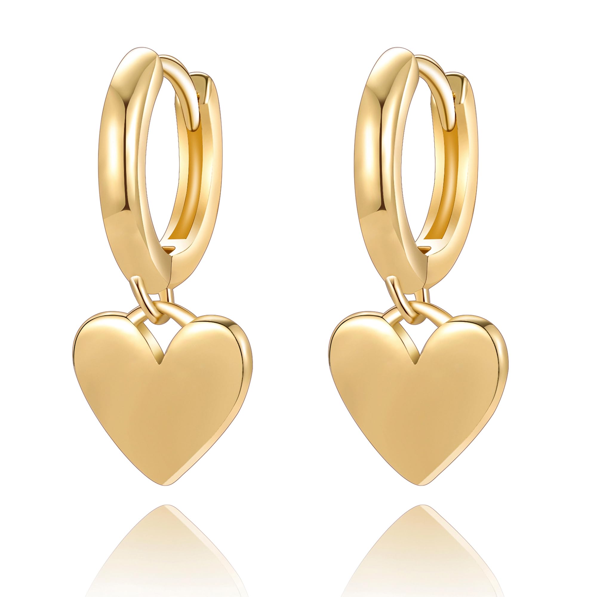 HBFashionHeart Earrings for Women Trendy 14K Gold Plated Huggie Hoop Heart  Earrings Dangling Dangle Valentines Day Jewelry Gifts