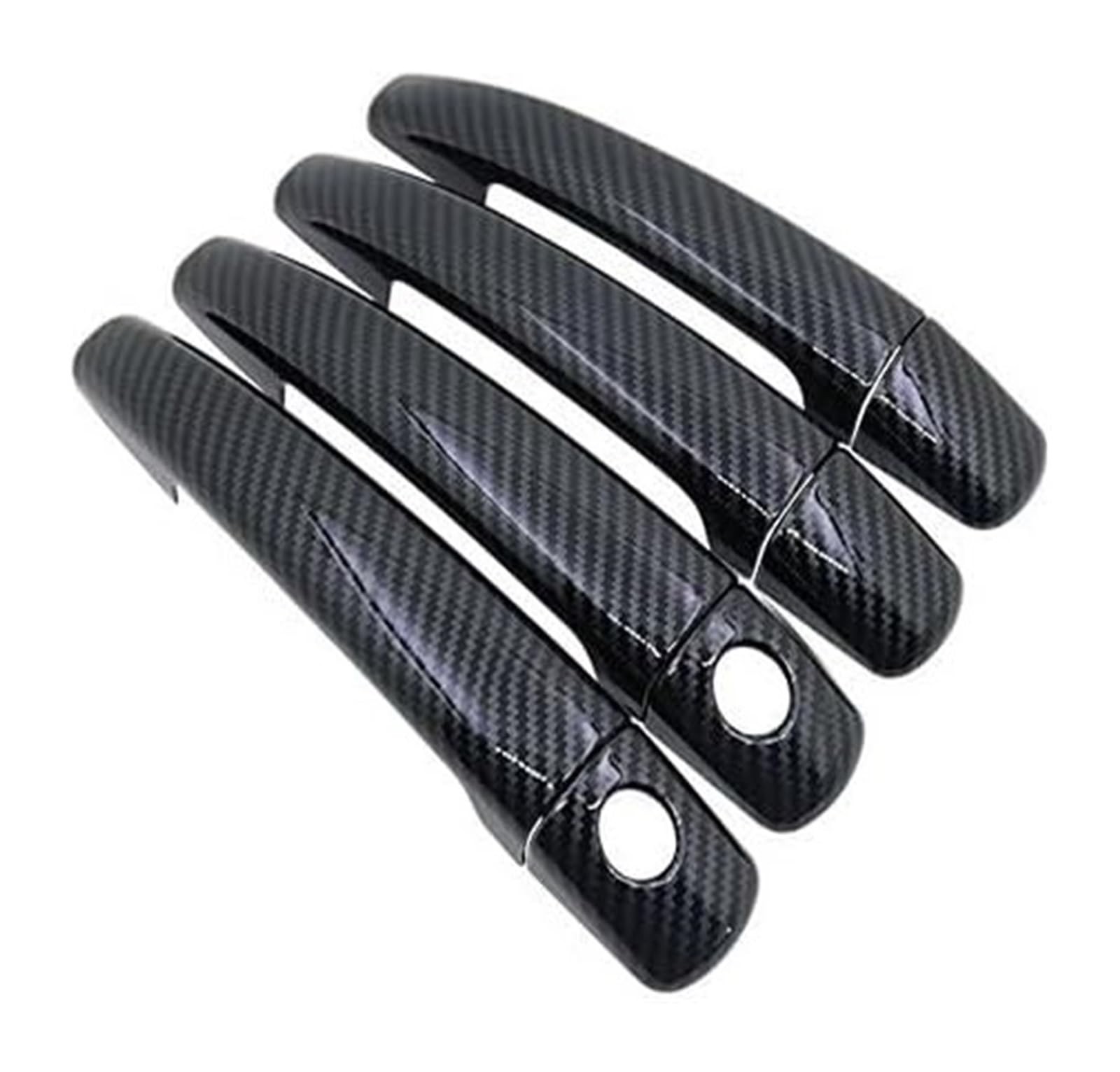 Qwqthgs 2 Keyholes 4 Door Car Exterior Door Handle Cap Car Stickers Trim Fiber Exterior Door Handle Cover For Fiat For Scudo 2007 2008 2009 2010 2011 2012 2013 2014 2015 2016(2 Keyholes 4 Door)
