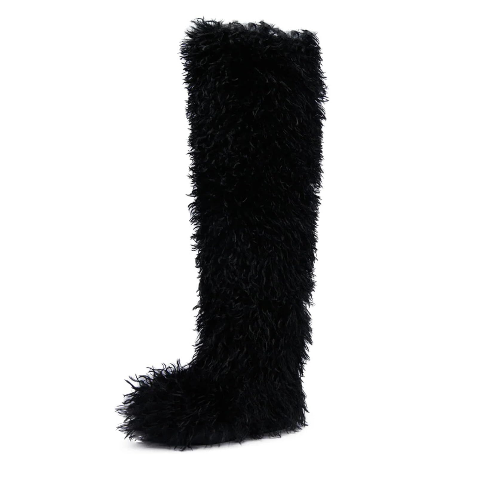 Faux Fur Boots for Women Fuzzy Fluffy Furry Boots Winter Snow Boot Tall Cute Comfort Warm Shoes Soft