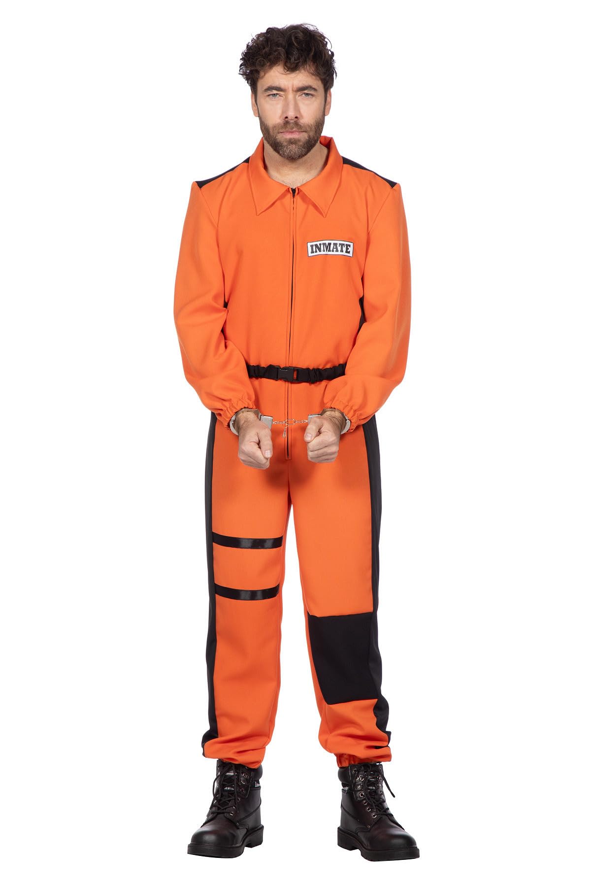 WILBERS & WILBERS 5704 Prison Jumpsuit for Men, Onesie, Orange, Costume Prisoner for Carnival, Theme Party
