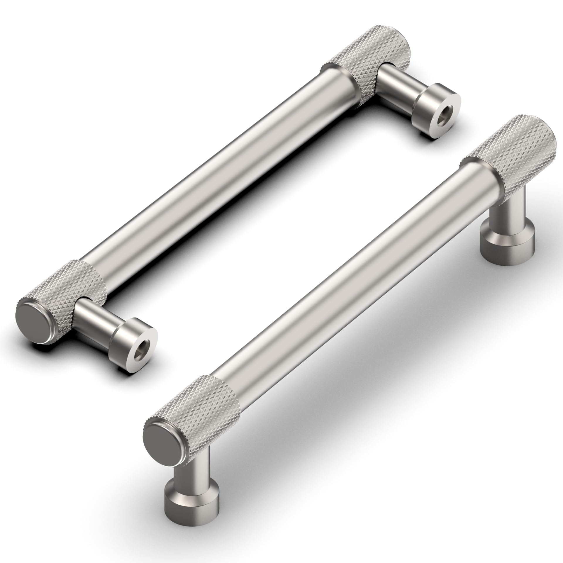 Talentedeco 10 Pack Brushed Satin Nickel Pulls, 96mm(3.8 Inch) Center to Center Hole Center, Kitchen Cabinet Handles for Drawer Dresser, Cupboard and Wardrobe