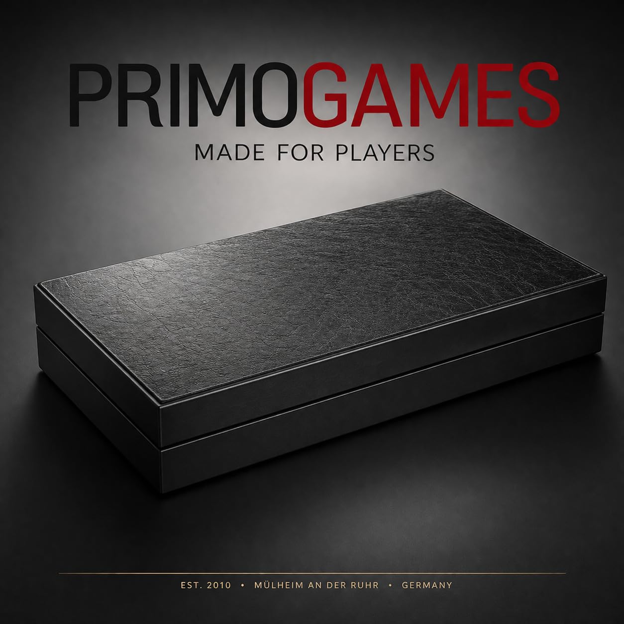 PrimoLiving Deluxe Backgammon en Bois Impérial Royal-Black XXL - 48 x 49 cm - Terrain de Jeu et Couvercle recouverts de Similicuir Fin