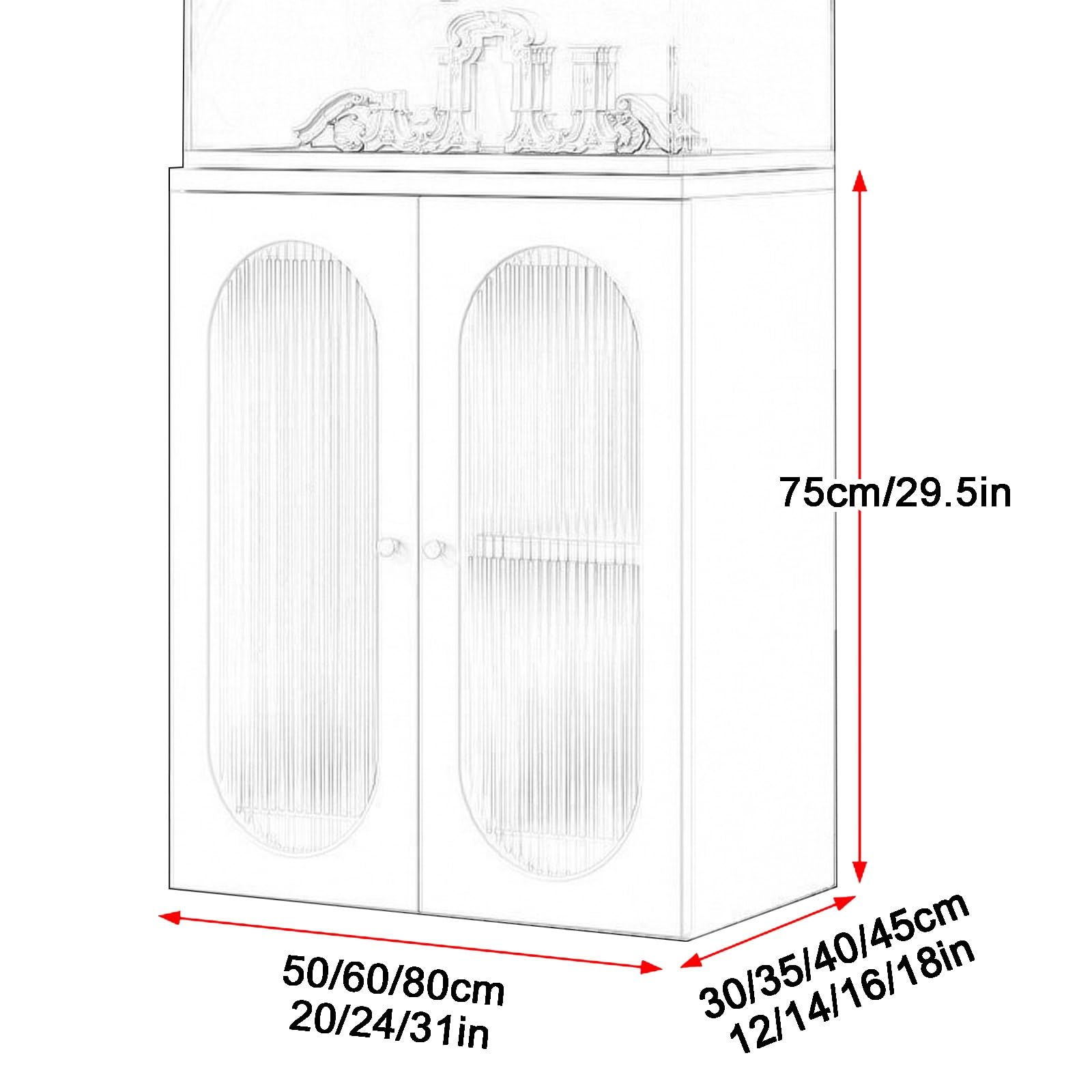Szafka pod Akwarium z Panelami o Grubości 16 mm, z Otworami na Przewody z Tyłu, Drzwiczkami z Hartowanego Szkła, Stojak na Terrarium dla Gadów(White,80*45*75CM)