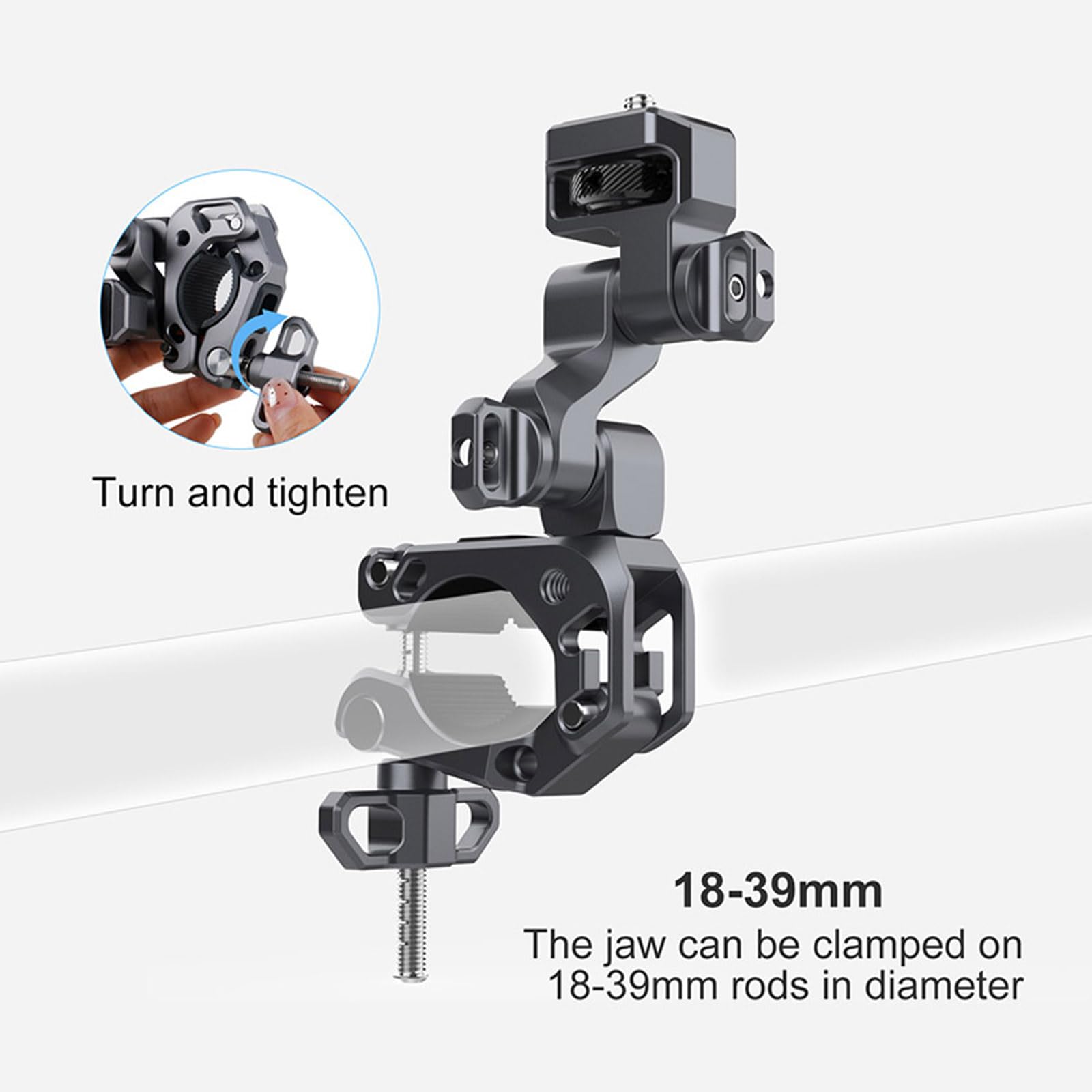 Uchwyt zaciskowy do kamery Motocyklowe uchwyty na kierownicę do aparatów DJI Action/Insta360, adapter do montażu kamery Super Clamp z akcesoriami śrubowymi 1/10.2 cm