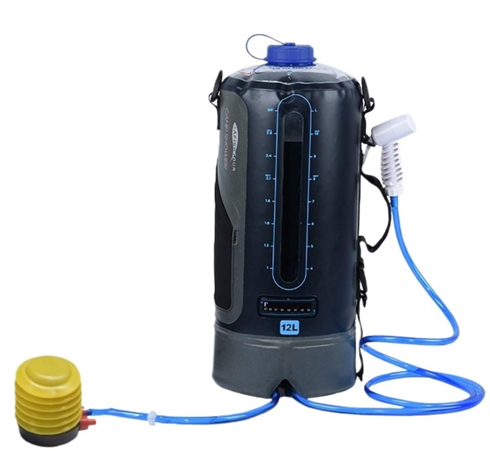 Ducha de Camping, Bolsa de Ducha portátil for Camping 12 l con Manguera Transparente y calefacción Solar for Senderismo Uso al Aire Libre,para Senderismo,Viajes,Coche
