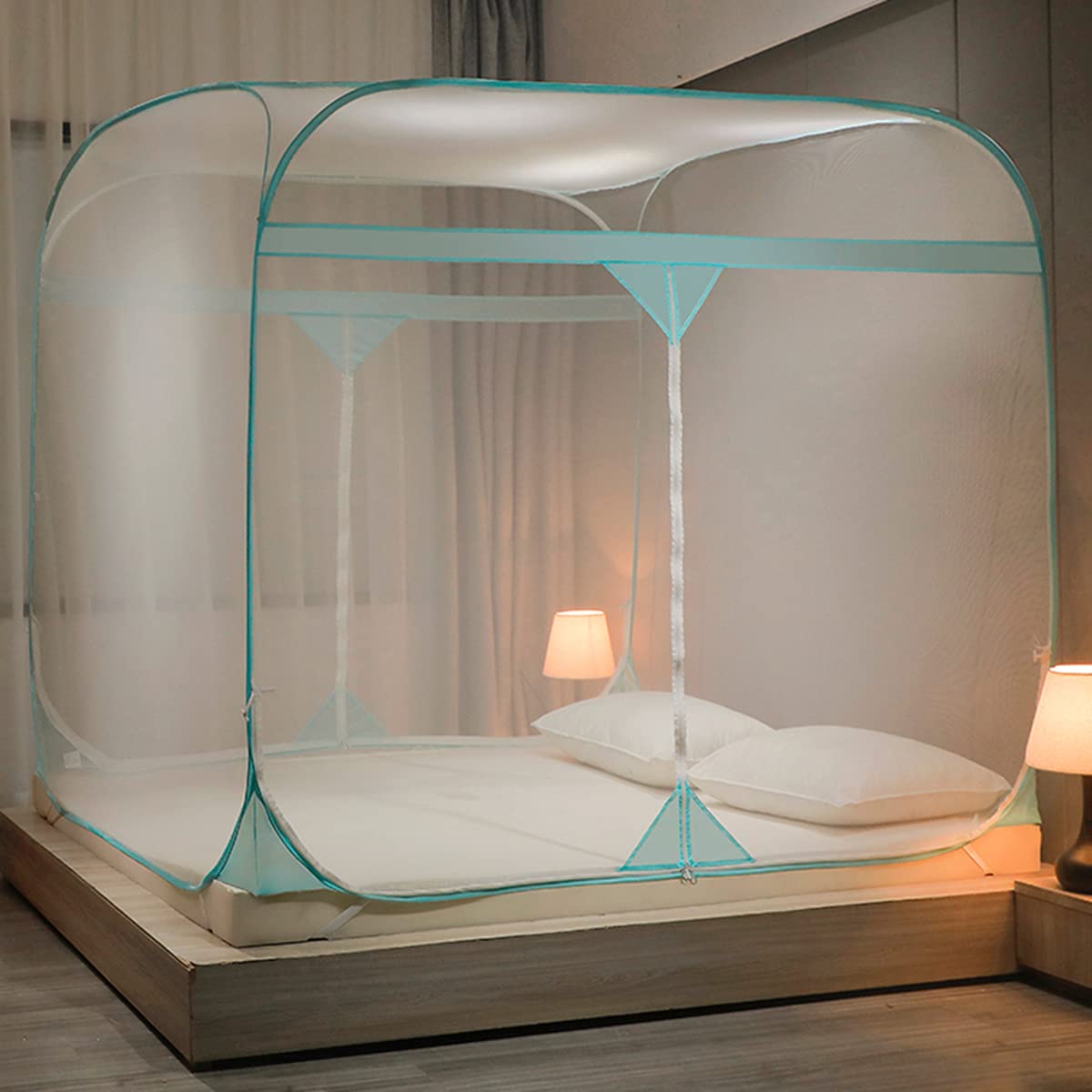 Moustiquaire pour lit avec fond anti-piqûres protection totale lit cabane