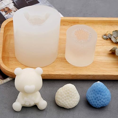 Miniatura 3 de Molde de oso de peluche 3D, moldes de silicona para cubitos de hielo, molde de jabón hecho a mano, molde de resina de oso epoxi, decoración de
