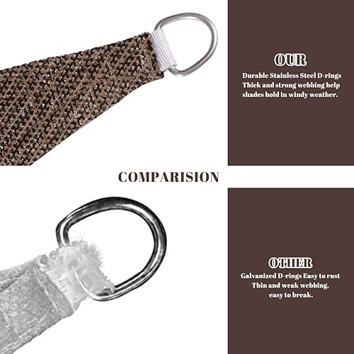 Miniatura 4 de Cool Area Toldo parasol rectangular de 12 x 16 pies, para exteriores, para patio, terraza, jardín, color marrón