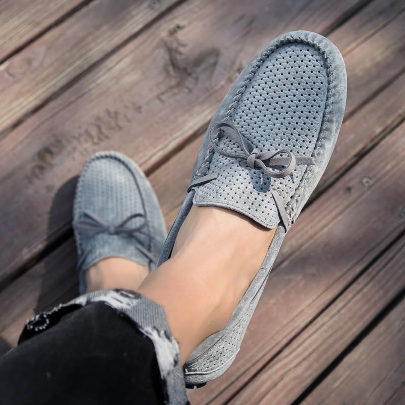 Mens Loafers Shoe Breathable Perforated Faux Leather Moccasins Driving Shoes Anti-Slip Slip Resistant Flexible Outdoor Slip-ons4