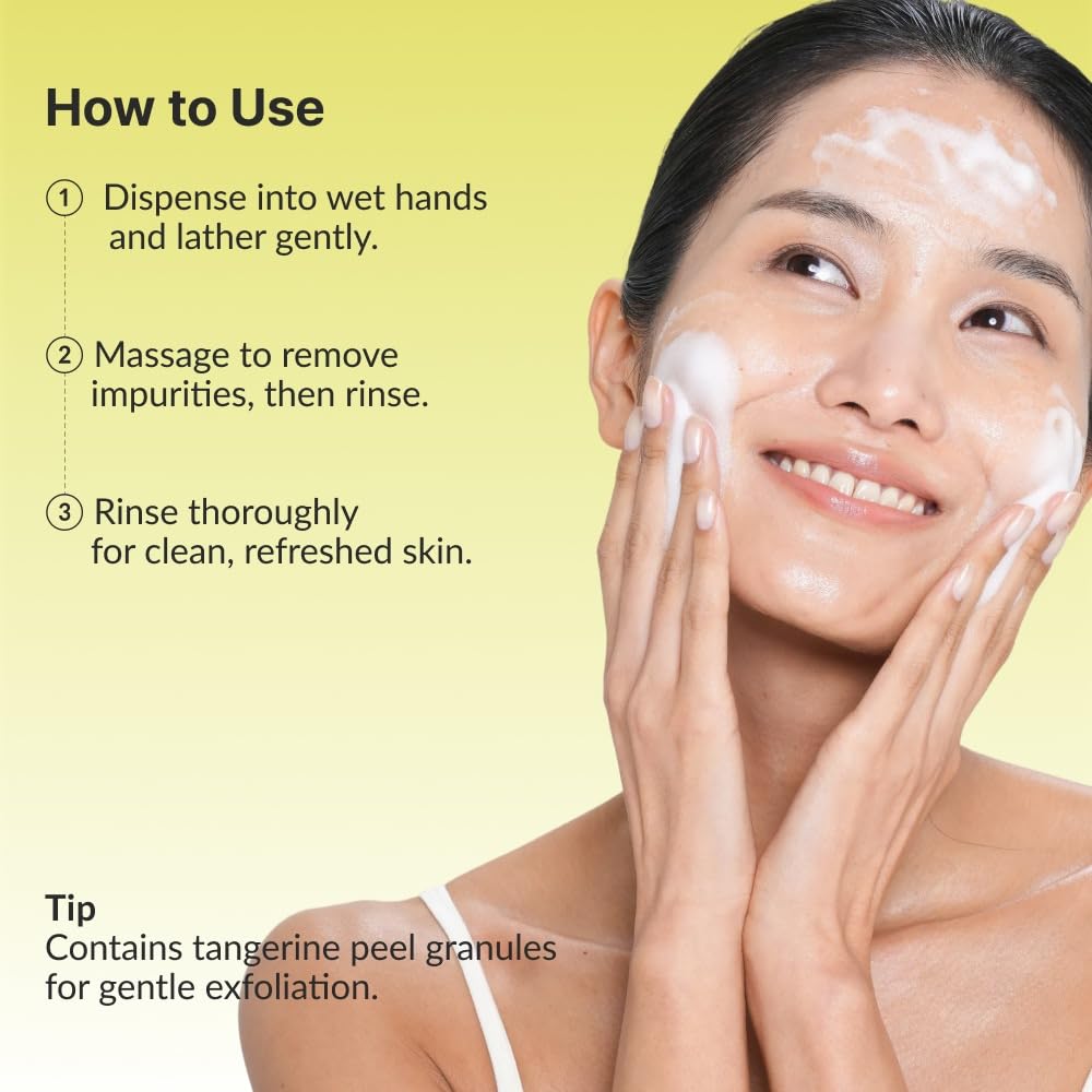 Vitatone Foam Cleanser, Low pH Face Wash with Jeju Green Tangerine & Vitamin C, Brightening & Gentle Exfoliating Cleanser for Radiant Skin, Vegan Hydrating Skincare (120ml / 4.06 fl. oz) - Image 8