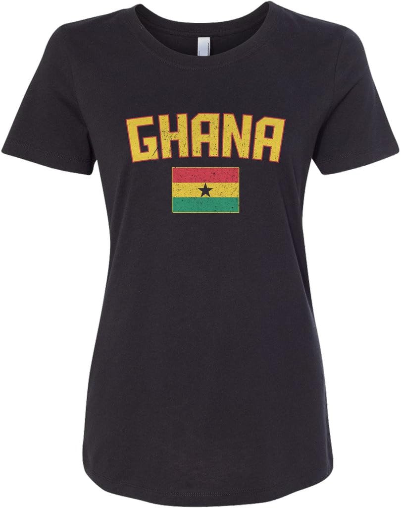 Threadrock Women's Ghana Flag T-Shirt