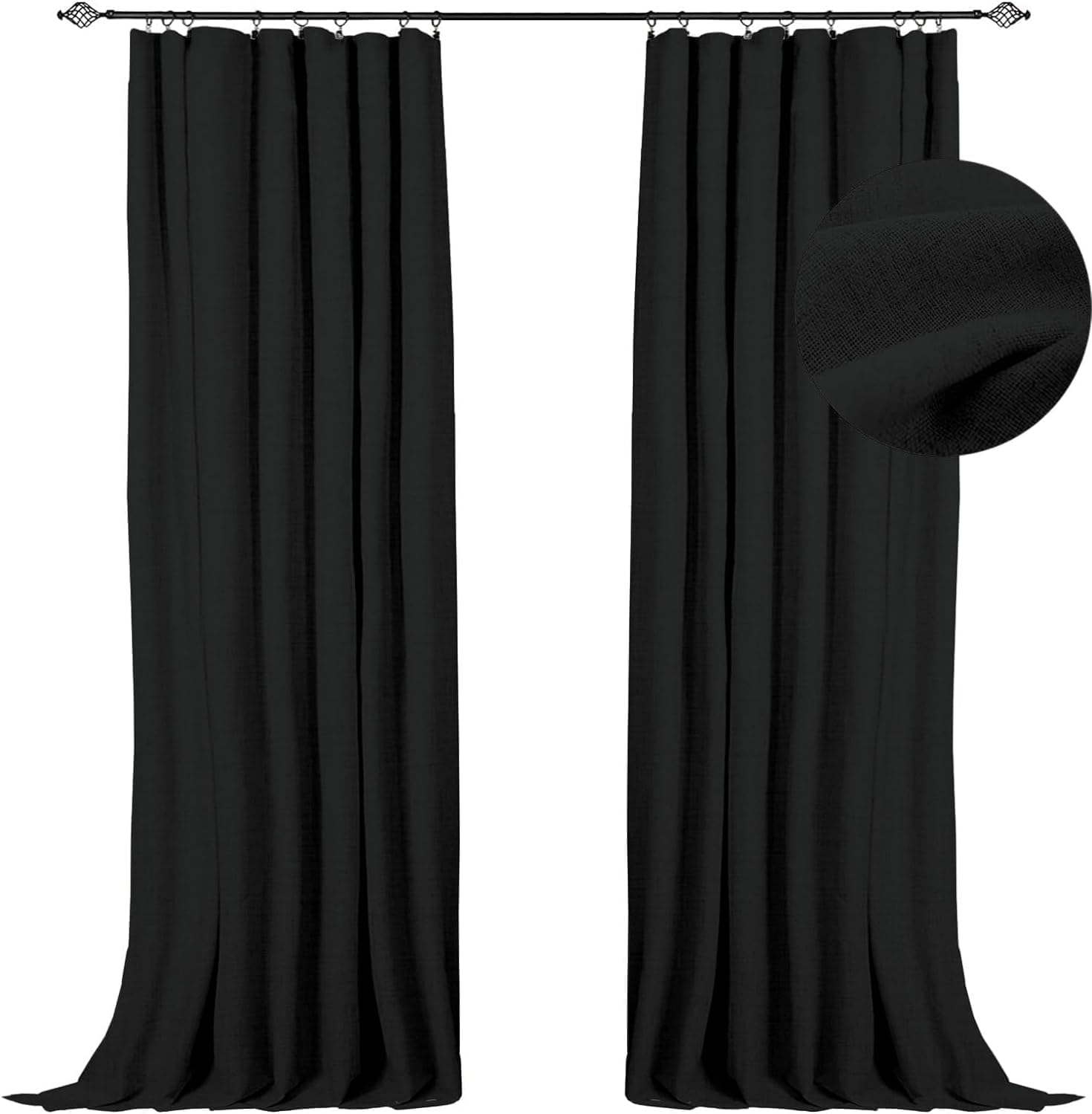 Amazon.com: 100% Blackout Shield Linen Blackout Curtains 120 Inches ...