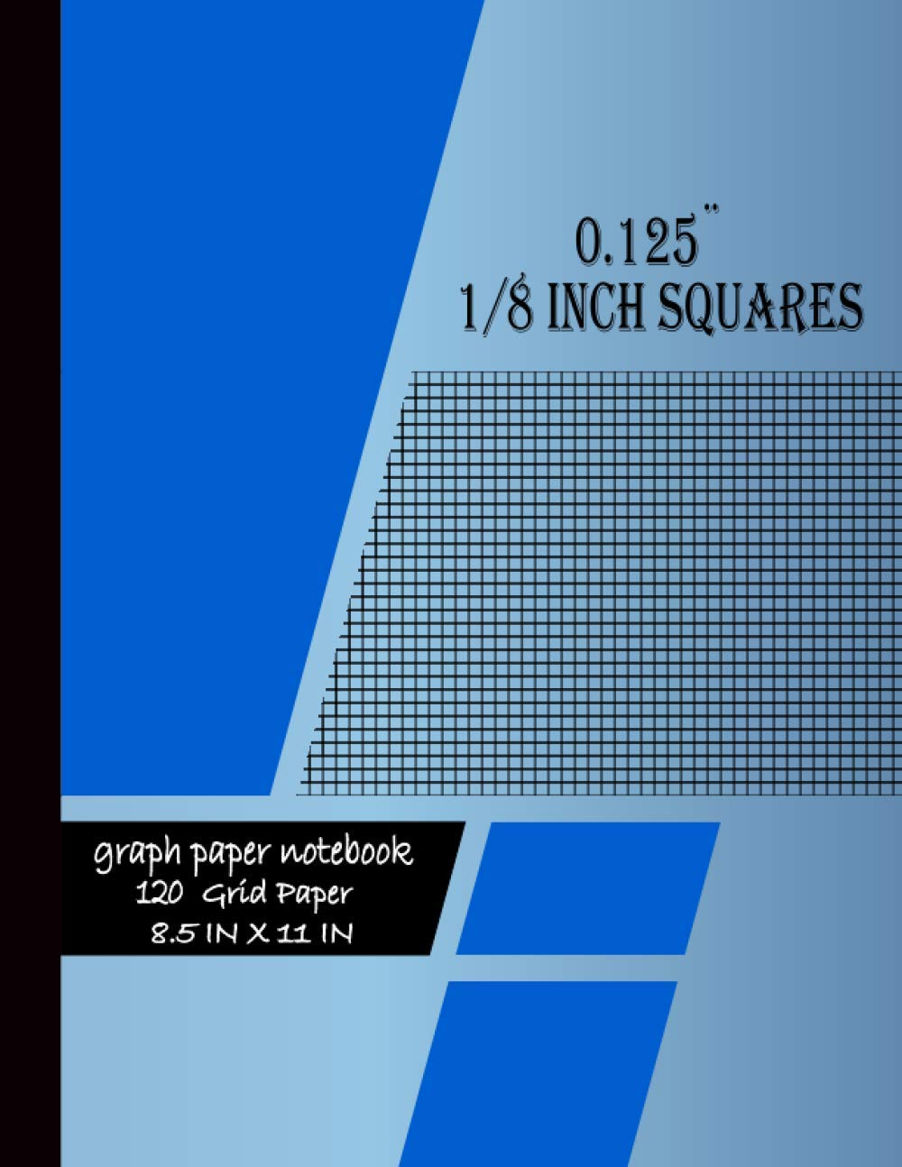 Cahier de dessin millimétré 1/8 pouce avec 120 pages quadrillées et couverture bleue au format A4