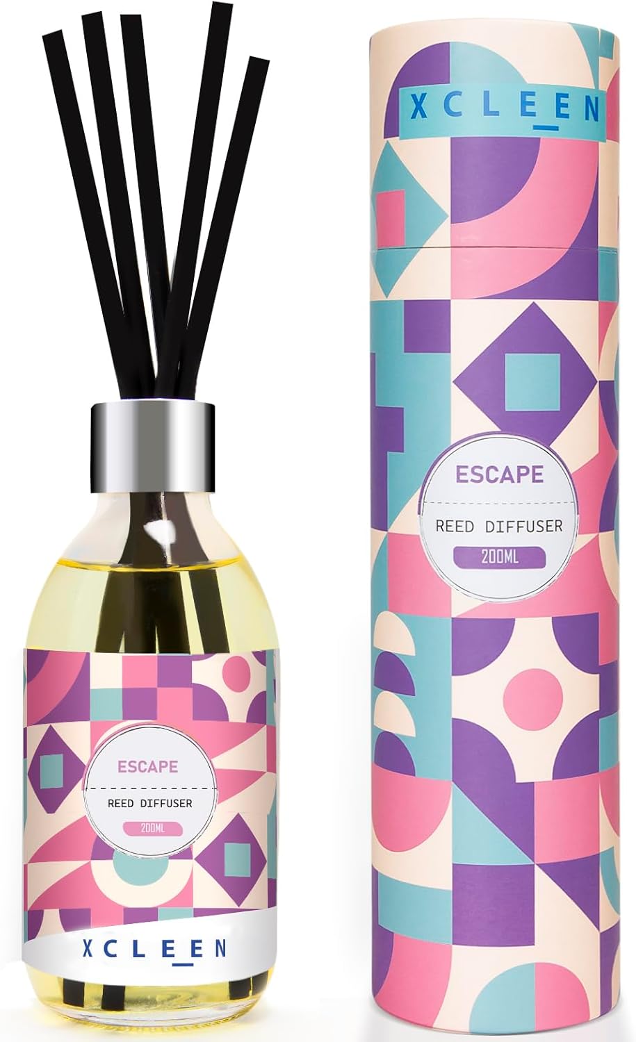 Escape Reed Diffuser Set, 6.7 Oz Scent Diffuser with Sticks, Home Fragrance Reed Diffuser for Bathroom Office Decor, Air Freshener