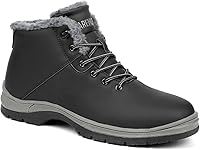 CARENURSE Men's Winter Snow Boots: Water-Resistant, Fur Lined, Anti-Slip Lightweight Hiking Work Boots