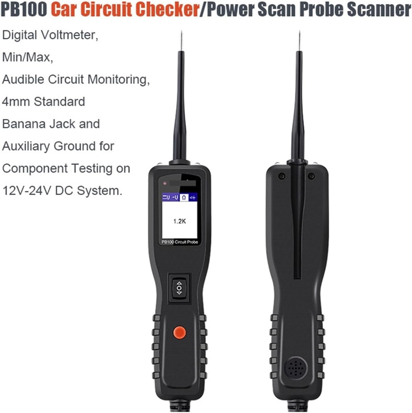 PB100 Automotive Circuit Tester Power Circuit Probe Kit Electrical System Diagnostic Tool Voltage Power Scanner
