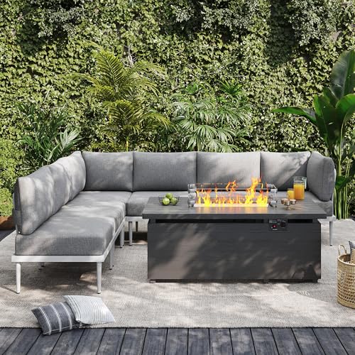 Sundale Outdoor 7 Pieces Patio Furniture Set with Fire Pit