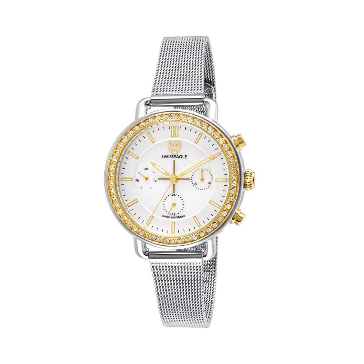 Swiss Eagle Multifunctional White Dial Womens Watch (B07FKNKSQW) Amazon Price History, Amazon Price Tracker