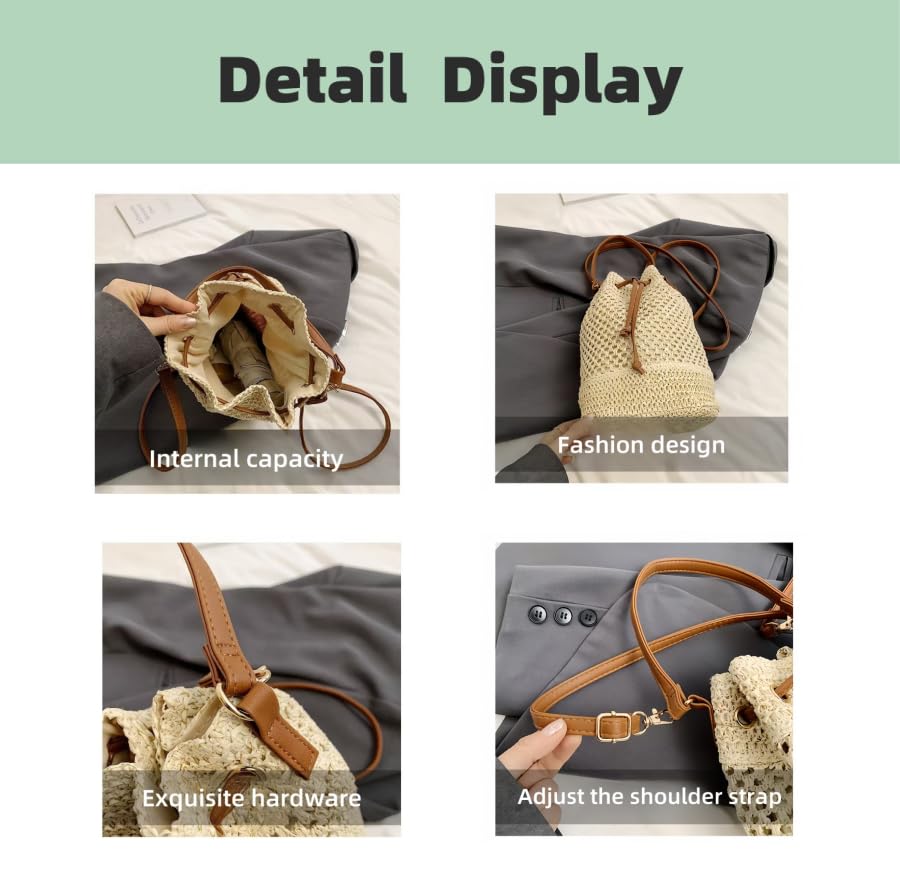 Vacation Handbags, Straw Crossbody Bags for Women, Woven Beach Bags, Summer Purses are Suitable for Various Occasions3