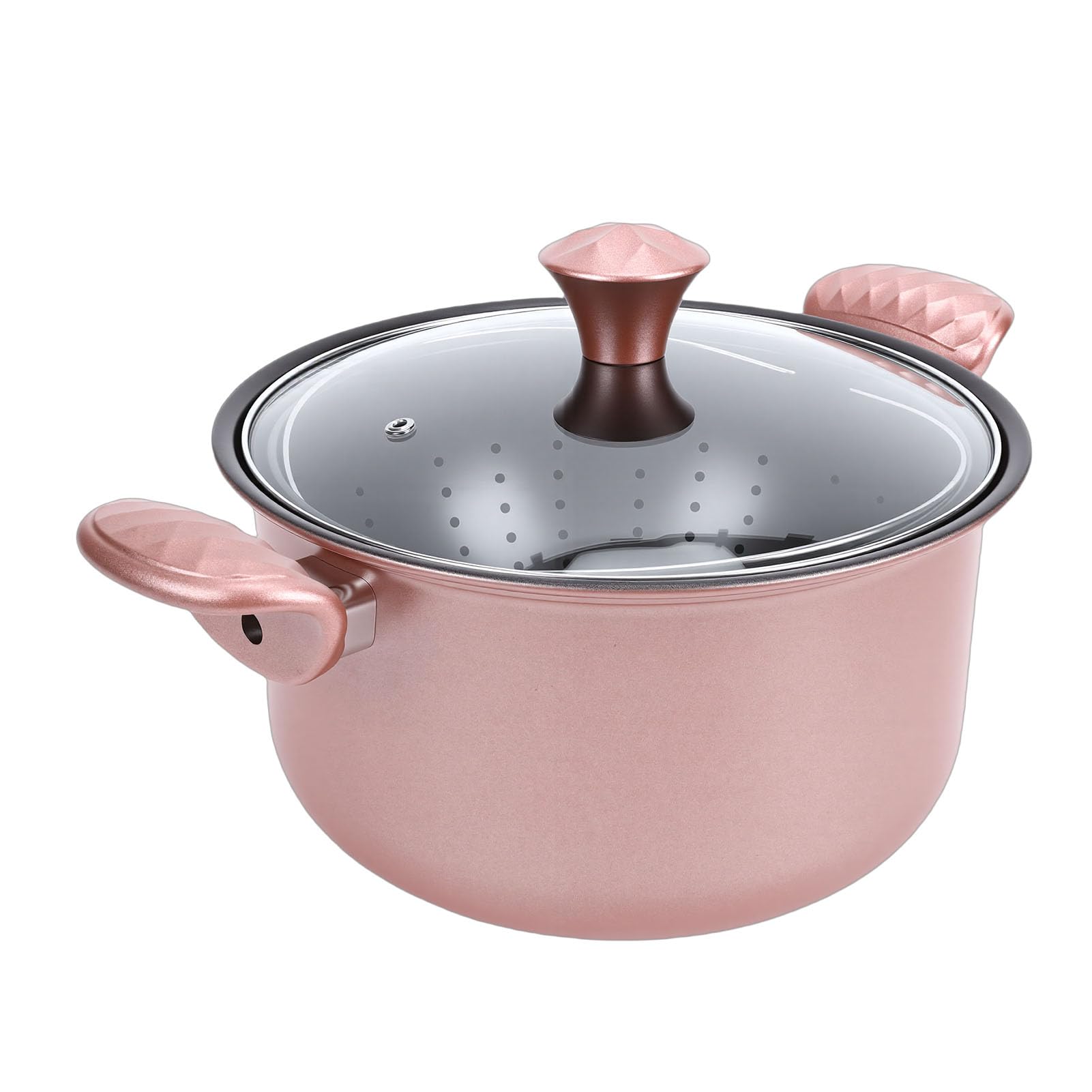 Pentola per Zuppa in Acciaio Inossidabile, Pentola Antiaderente con Coperchio, Manici Ergonomici per Fornelli a Gas, Fornelli a Induzione, Ideale per Bollire, Stufare e Cuocere