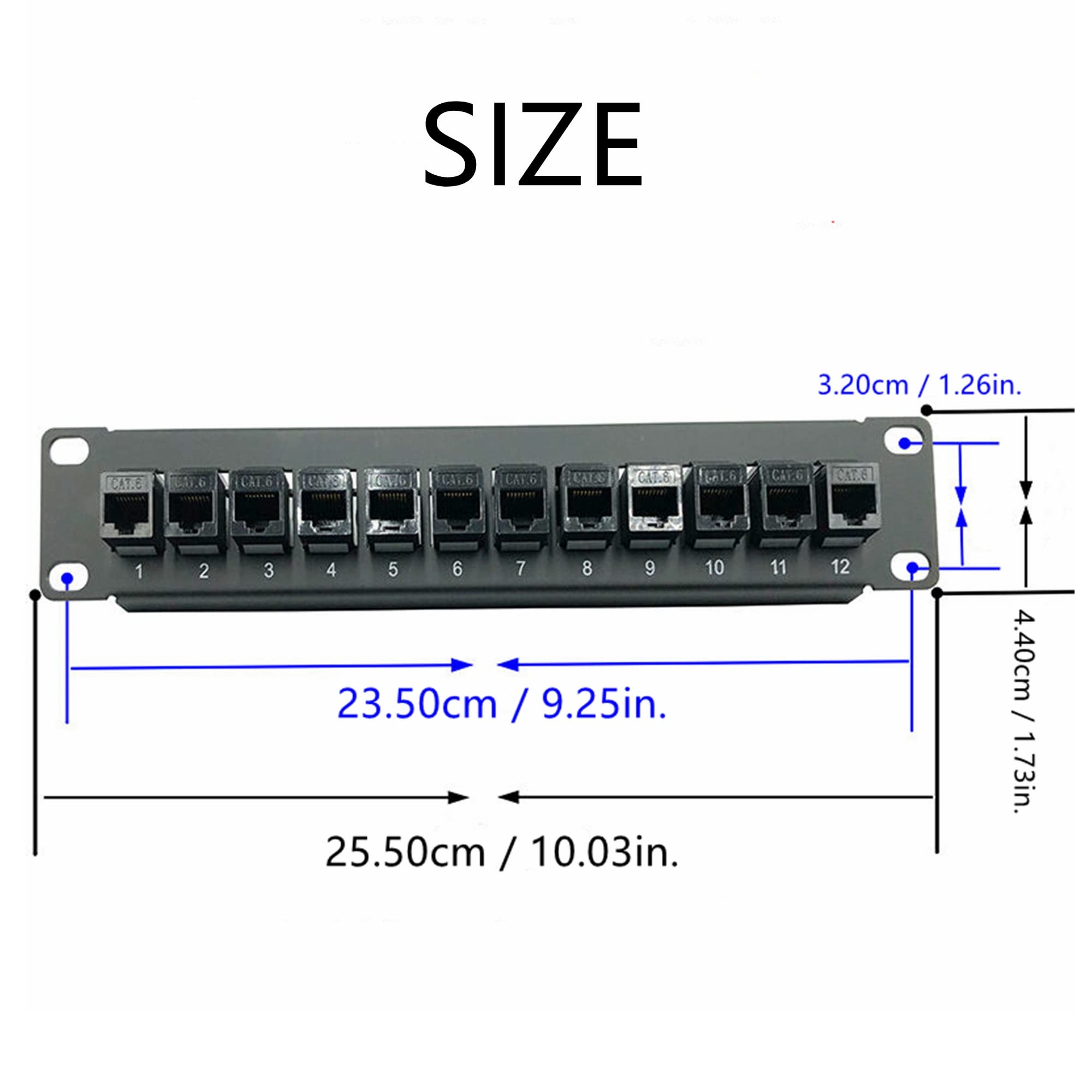 Wall Mount Patch Panel 12-Port Unshielded Network Patch Panel - 1U Rack ...