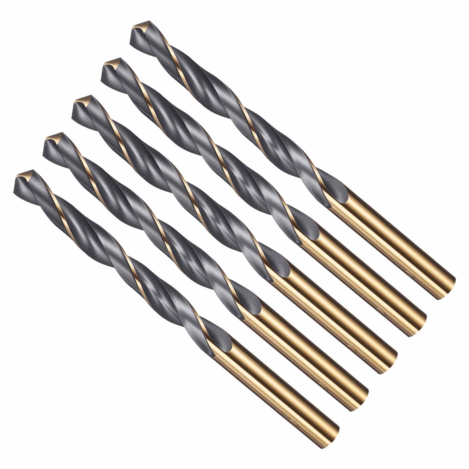 CoCud Drill Bit, 8mm Cutting Diameter, 4341 HSS Jobber Bits Gold and Black 118° Cutting Angle