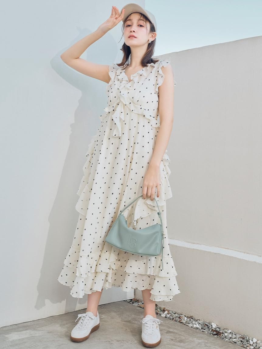 Amazon.co.jp: [リリーブラウン] ラッフルフリルフレアワンピース