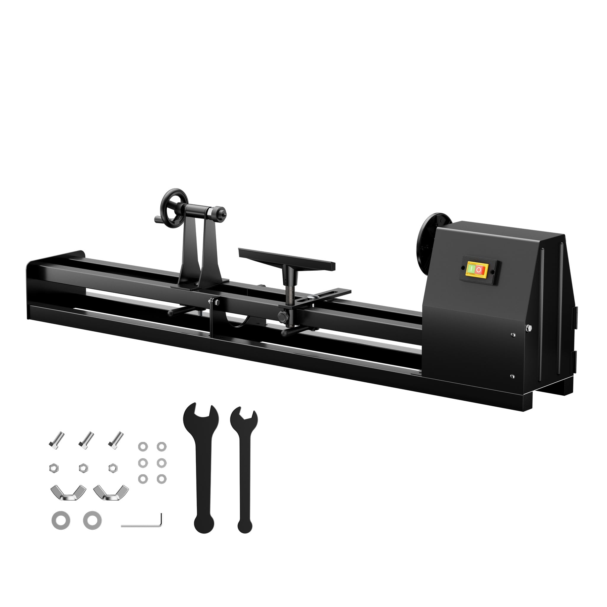 Torno madera eléctrico 400W Banco torneado regulable Máquina carpintería Banco trabajo carpintero