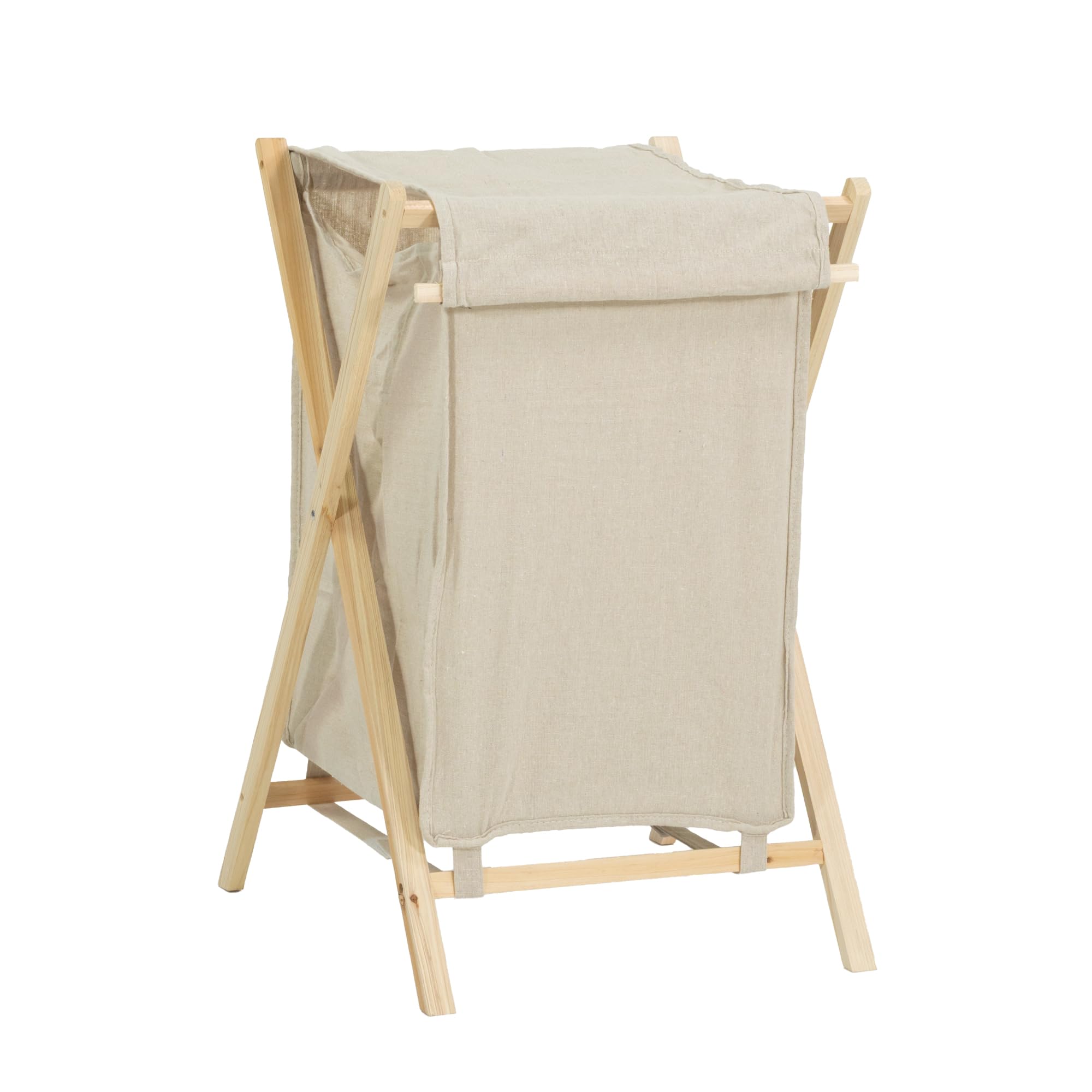 Cesto Redondo Ropa Sucia Bambú Con Tapa Gran Capacidad Madera Natural