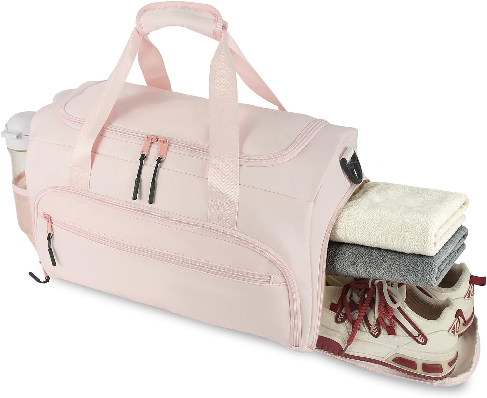 Gym Bag for Men Women, Sport Duffle Bag with Wet Pocket & Shoes Compartment, Water Resistant Overnight Weekender Bag Duffel Bag