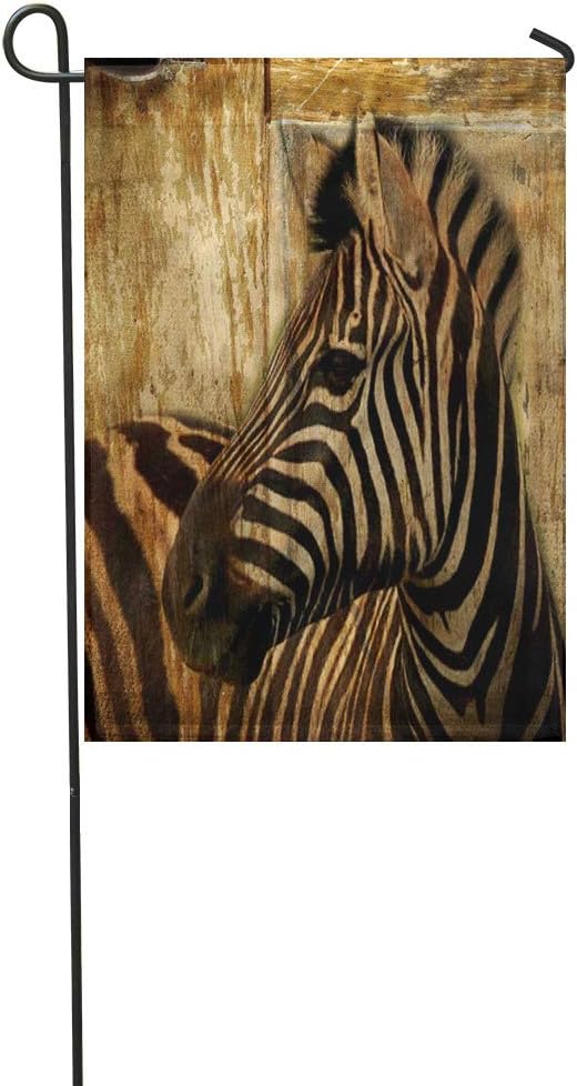 Double Sided Garden Flag 12"x18" Wild Rustic Africa Safari Animal Zebra LifeSoft Durable Outdoor Banner Courtyard Lucky Corridor Decoration
