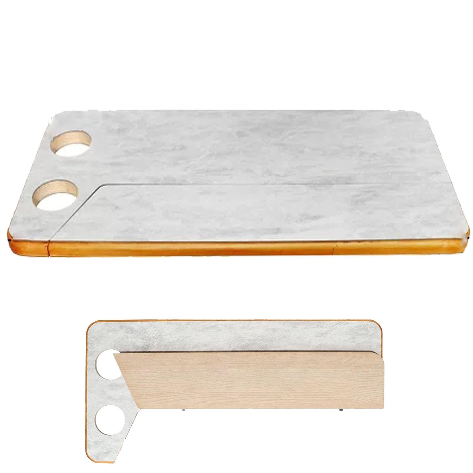 Plateau de RV Table Pliable Amovible, 2 Porte Gobelets en Acier Inoxydable Camper Table, Plateau Seul, pour Camping Car, Yacht, Caravane, Bateau, 80x39x2cm