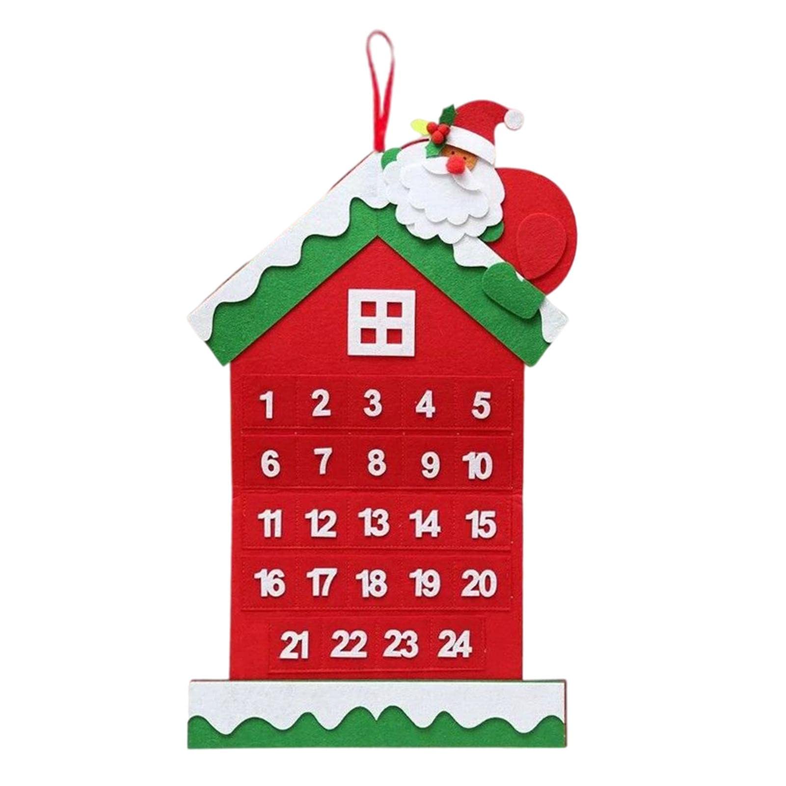 Abonda Filz Weihnachtsbaum, pädagogisch handgefertigt DIY Vlies Cartoon Weihnachtsbaum Anhänger für Kinder, Countdown Kalender Anhänger | Weihnachtsbaum Anhänger für Kinder, Countdown Kalender Anhänger