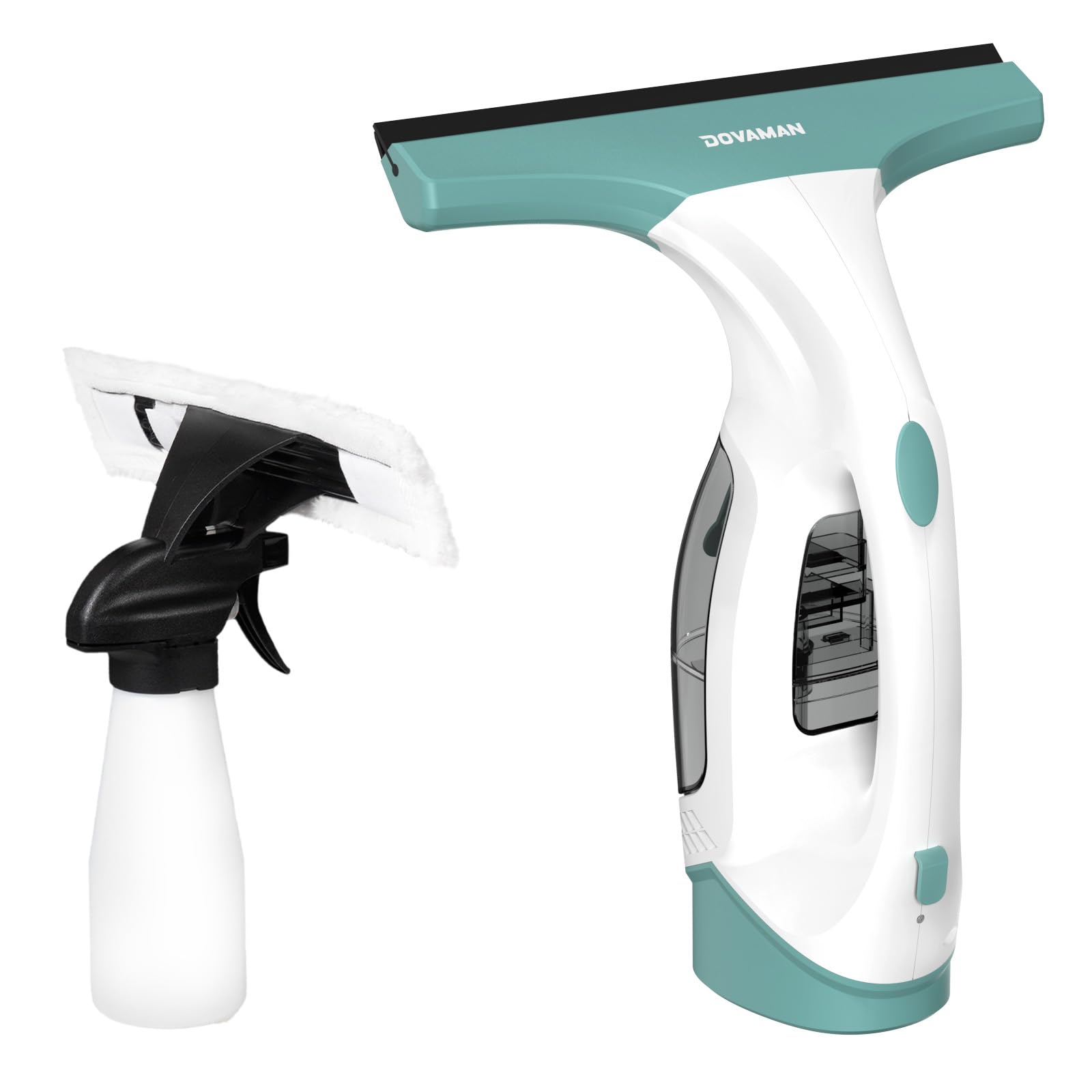 DOVAMAN WC01A Nettoyeur de Vitre, 30 Min d’Autonomie, Buse 280mm, Pulvérisateur avec 2 Microfibres, Réservoir 150ml, 150m² par Charge, 700g Lave Vitre Électrique
