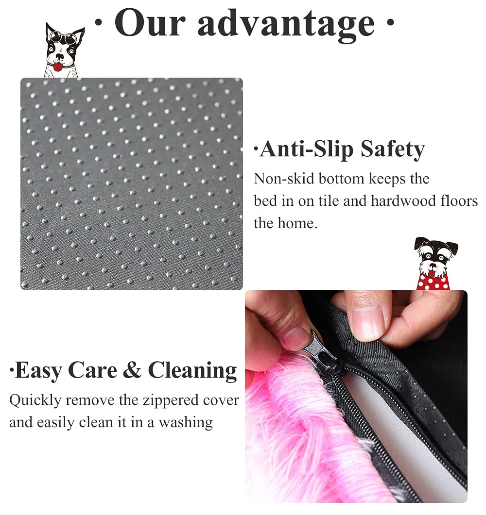 Cama para Perro, colchón ortopédico Grande de Felpa Suave para Mascotas, sofá de Espuma viscoelástica con Funda Lavable extraíble, cojín para Gatos Grandes y Perros