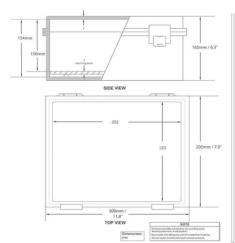 Miniatura 4 de Co. ABS 7.9" x 11.8" x 6.3" impermeable IP67 con bisagras PC caja electrónica cubierta transparente de plástico con placa de montaje y soportes de