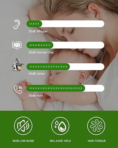 Miniatura 5 de Vividmoo - Exprimidor de frutas con canal de 3 pulgadas de ancho, modos de 2 velocidades y función inversa, potente exprimidor de prensa en frío de