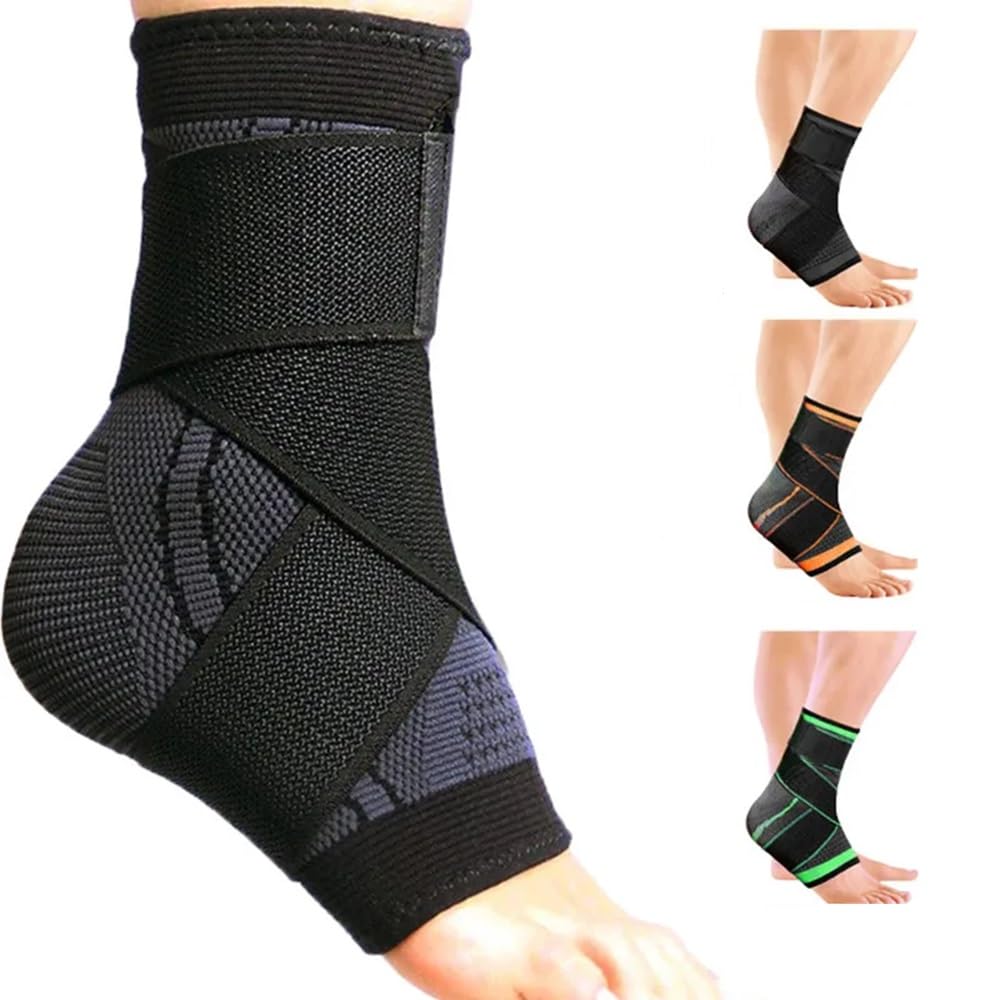 Adjustable Ankle Brace, Heel Brace for Achilles Tendonitis, Plantar Fasciitis - Eases Swelling and Sprains. Ankle Support for Women & Men with Strap, Heel Protector Wrap for Pain Relief and Compression Sleeve for Sprained Ankles (1-Pack) (Green, Large)