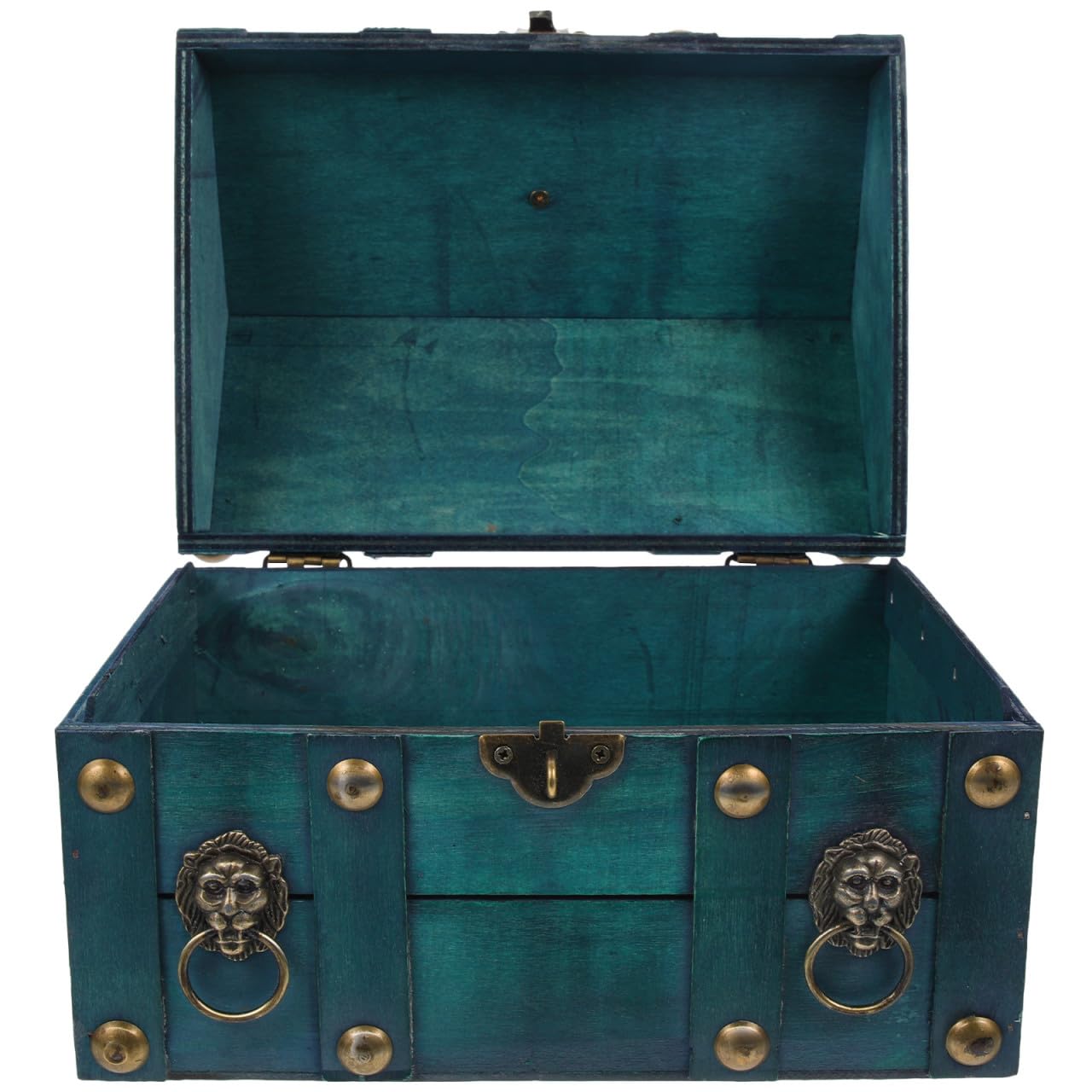 CANIGHT Portagioie Stile Vintage Retrò Chic in Legno Verde | Coperchio Incluso, Adatto a Monete e Piccoli Oggetti, Formato Compatto per Riporre Accessori
