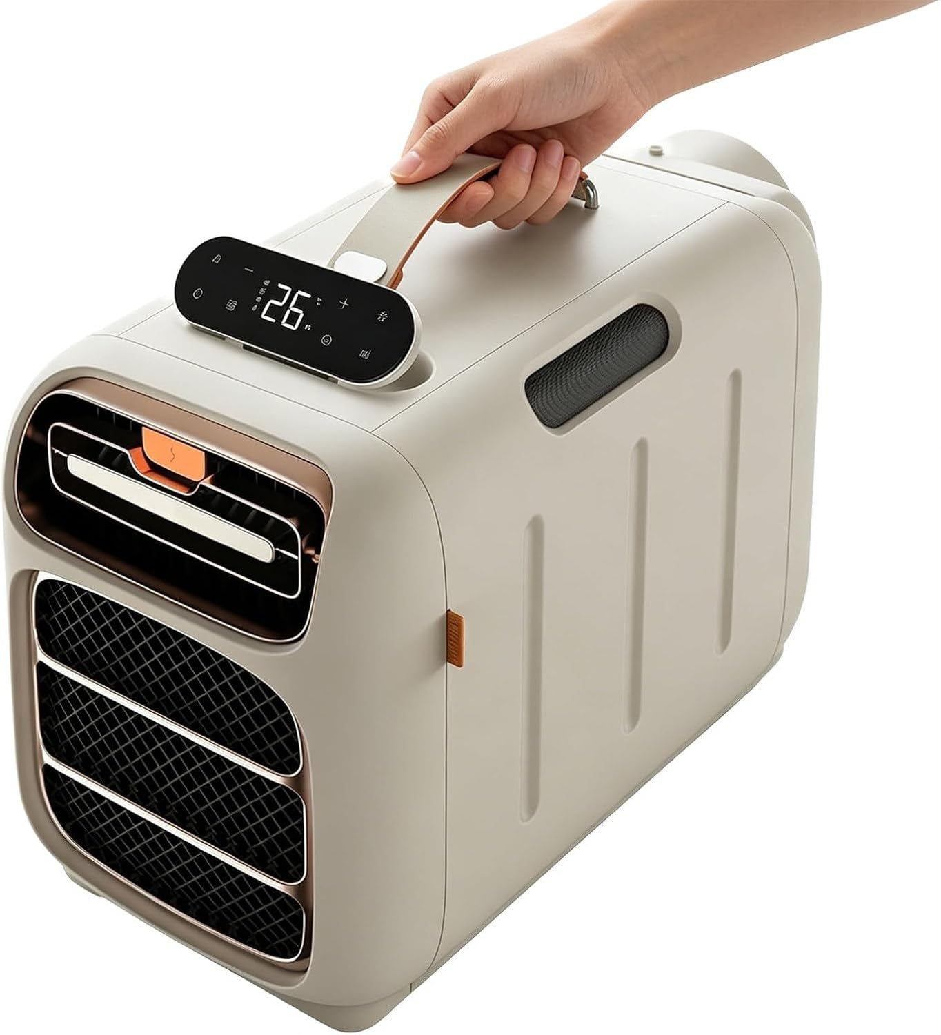 Przenośny klimatyzator 5000 BTU do namiotu, kampera i małych pomieszczeń, chłodzenie AC, cichy 45 dB, sterowanie dotykowe i pilotem, zasilanie AC/24V DC na zewn, Dc24v